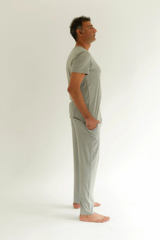 Mens Relaxed Bamboo Pyjama in Grey Made Wright London