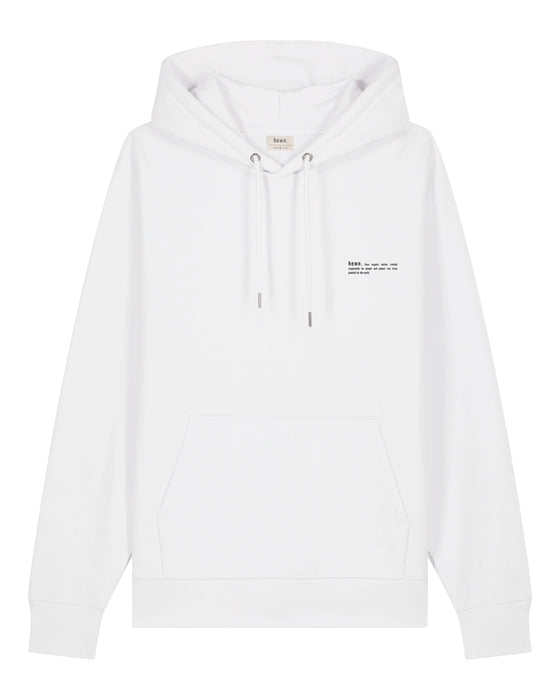 Mens Relaxed-Fit White Hoodie With Bristol Back-Print hewn.