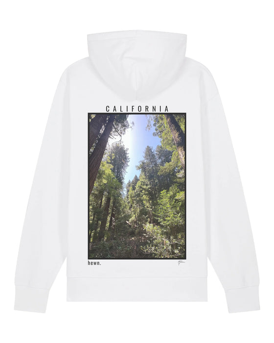 Mens Relaxed-Fit White Hoodie With California Back-Print hewn.