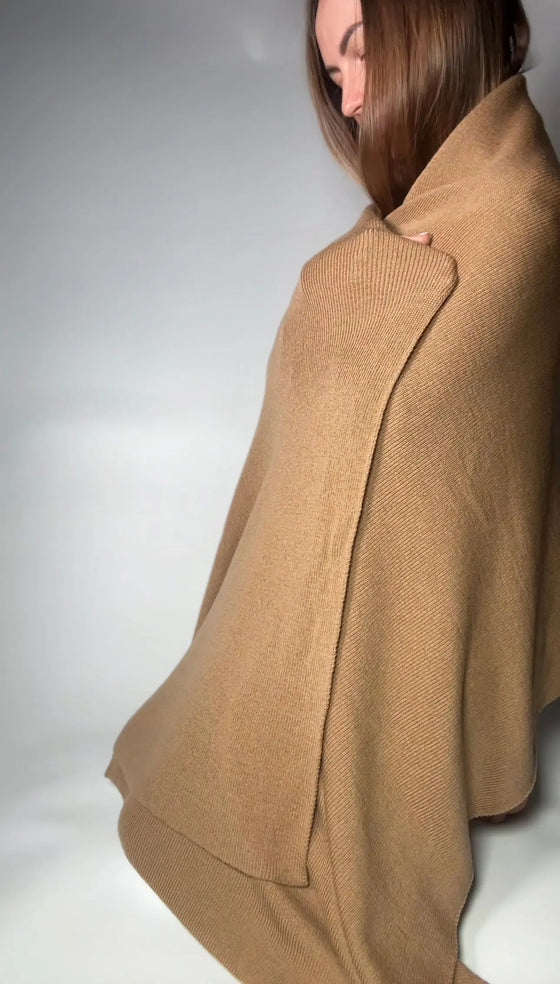 Merino Wool Travel Wrap, Camel Snooozeworld