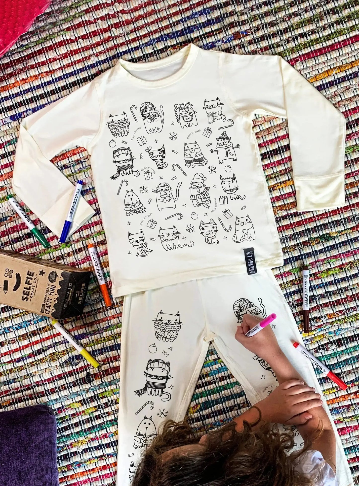 Merry Kittymas Colour in Pyjamas Selfie Craft Co