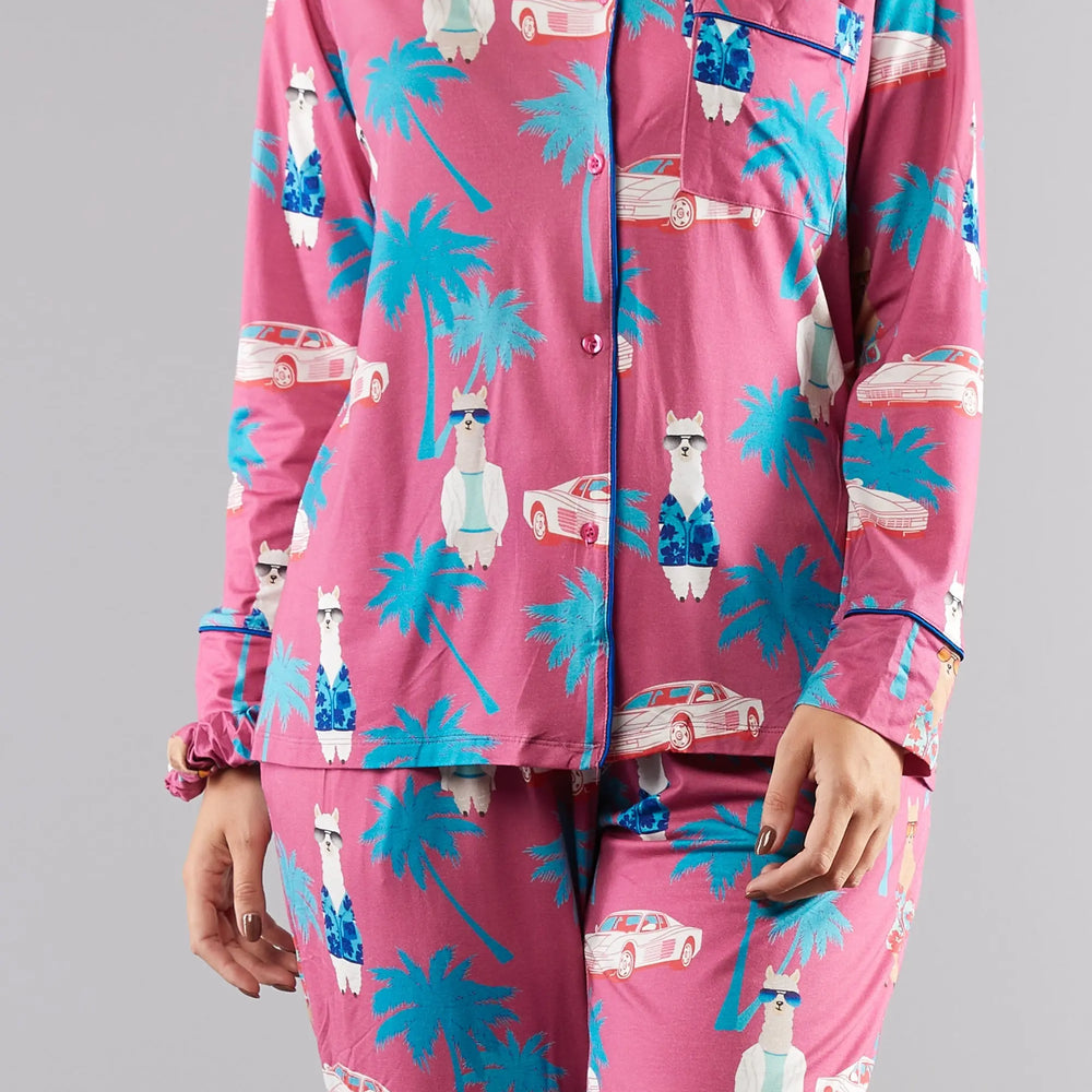 Miami Vice Alpacas Classic Pyjama Trouser Set Cosy Collective