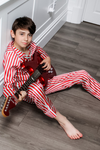 Teddy Ladybird Stripe Boys Silk Pyjama Set