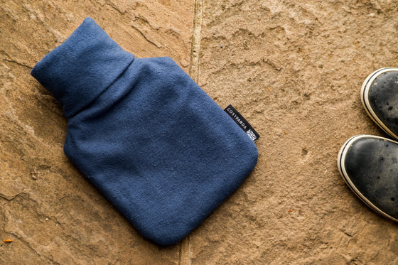 Midnight Blue Cotton 1L Hot Water Bottle CosyPanda