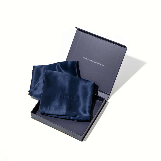 Midnight Blue Silk Pillowcase Drowsy Sleep Co