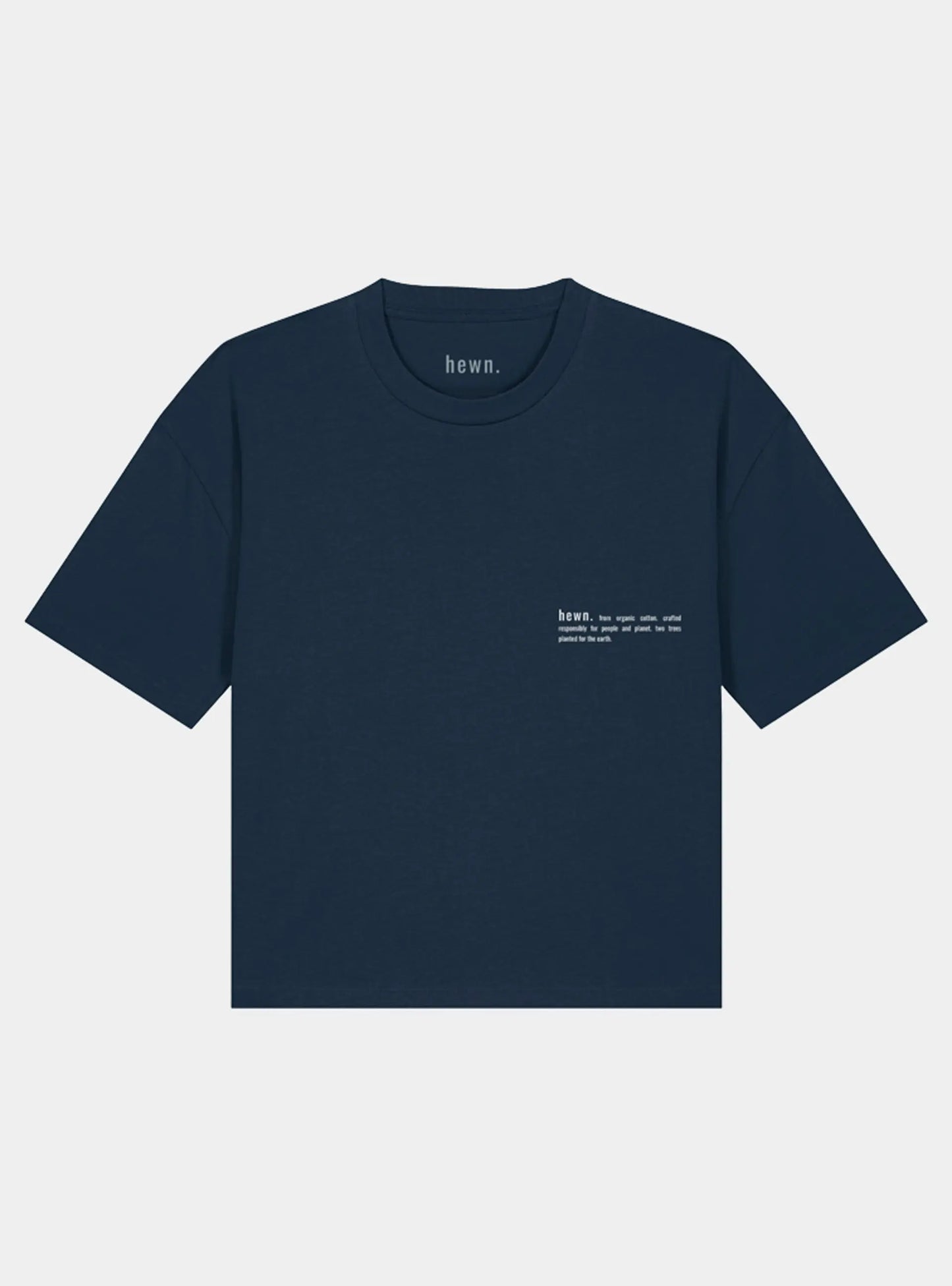 Midnight Navy Blue Women's Organic Cotton Boxy T-Shirt hewn.