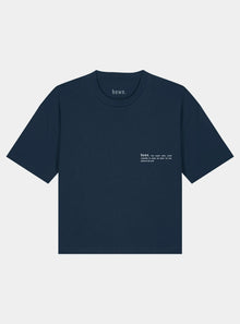  Midnight Navy Blue Women's Organic Cotton Boxy T-Shirt hewn.