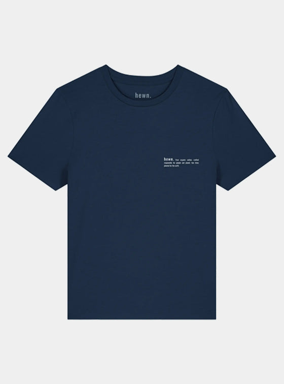 Midnight Navy Blue Women's Organic Cotton Fitted T-Shirt hewn.