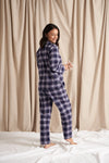 Midnight Plaid Women's Pyjama Trouser Set Pretty You London