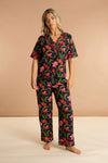 Midnight Sweetpea Women's Floral Cotton Pyjamas inara