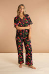 Midnight Sweetpea Women's Floral Cotton Pyjamas inara