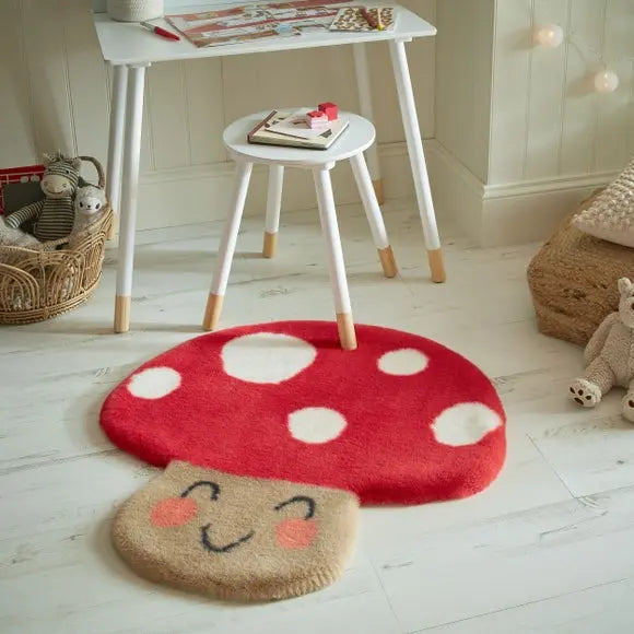 Millie The Mushroom Supersoft Washable Faux Fur Rug Dunelm