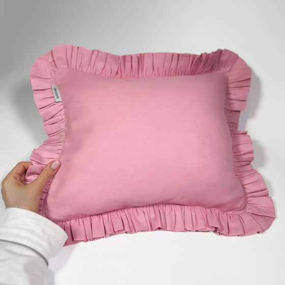 Mini Cotton Ruffled Pillowcase, Bubblegum Pink Snooozeworld