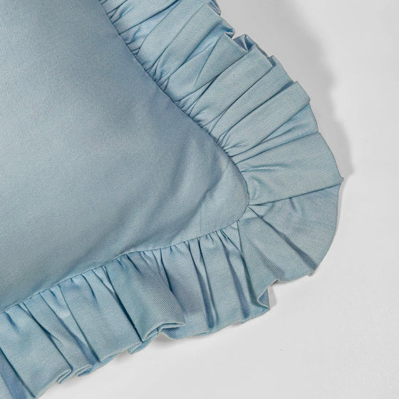 Mini Cotton Ruffled Pillowcase, Butterfly Blue Snooozeworld