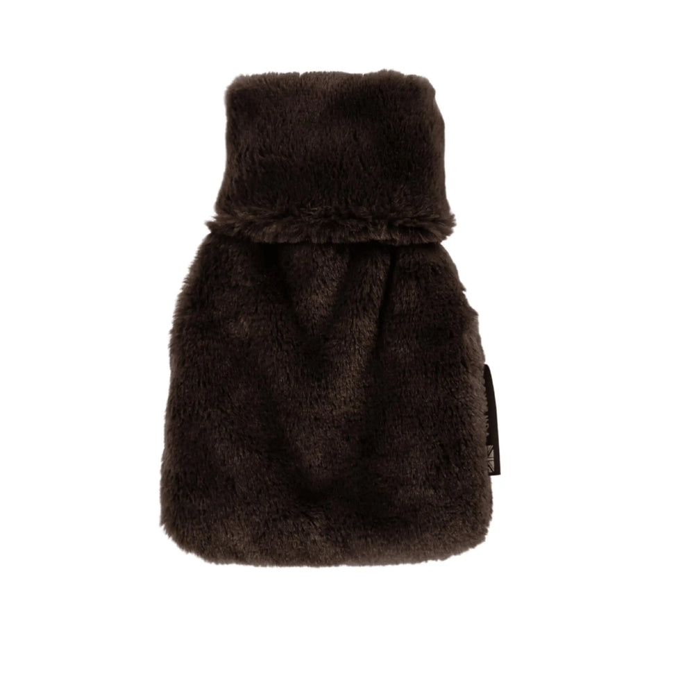 Mini Dark Chocolate Faux Fur Hot Water Bottle CosyPanda