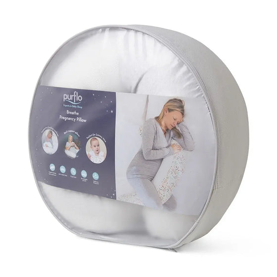 Minimal Grey Breathe Pregnancy Pillow Purflo