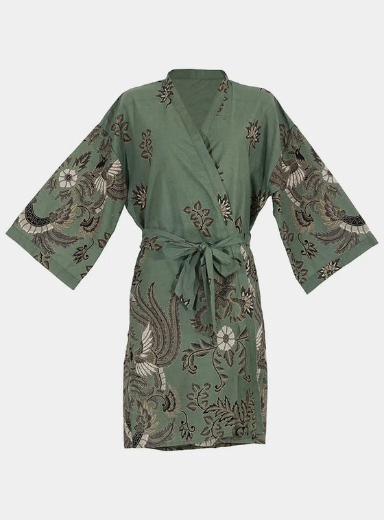 Mint Batik Kimono Robe Wear the World