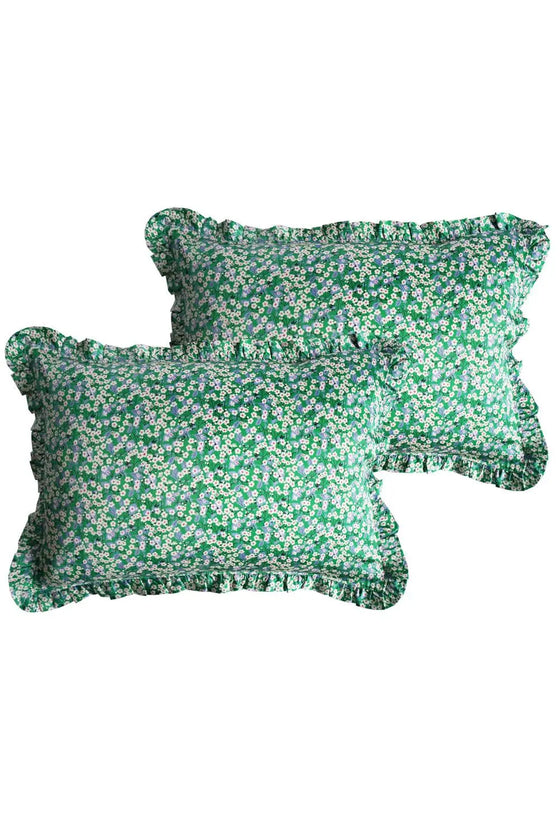 Mitsi Emerald Frill Silk Pillowcase Coco & Wolf