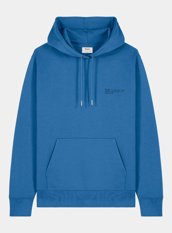 Morpho Blue Mens Organic Cotton Relaxed-Fit Hoodie hewn.