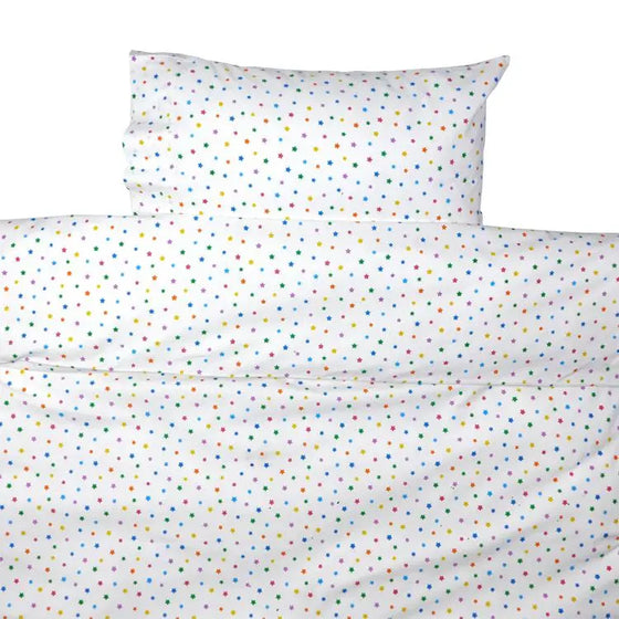 Multicolour Star Toddler Cot Bed Duvet Set Lulu and Nat