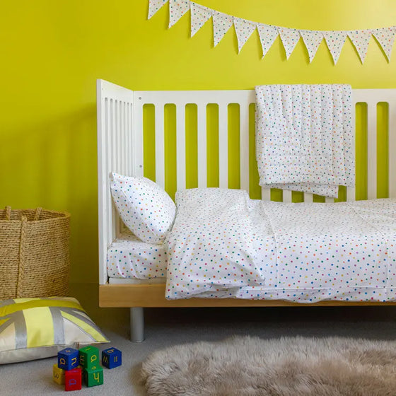 Multicolour Star Toddler Cot Bed Duvet Set Lulu and Nat