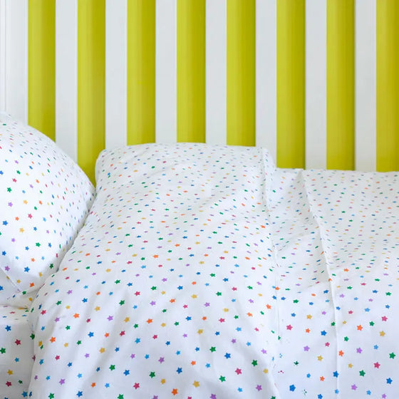 Multicolour Star Toddler Cot Bed Duvet Set Lulu and Nat