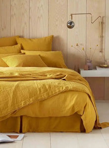  Mustard Yellow 100% Linen Bed Linen The Secret Linen Store