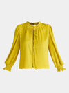 Mustard Yellow Ruched Collar Blouse Paisie