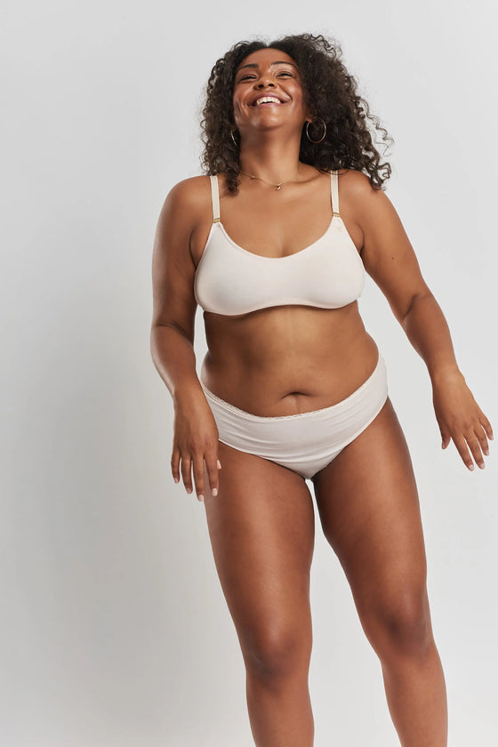 Myrtle Organic Stretch-Cotton Soft Bralette - Shoreline Peach Peachaus