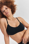 Myrtle Organic Stretch-Cotton Soft Bralette - Volcanic Black Peachaus