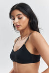 Myrtle Organic Stretch-Cotton Soft Bralette - Volcanic Black Peachaus