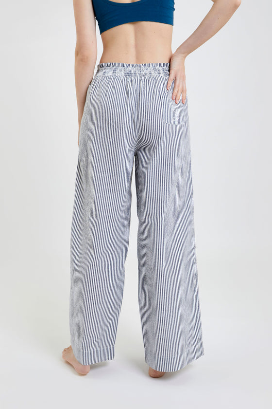 Chicory Striped Woven-Cotton Pyjama Trousers - Charcoal Stripe