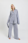 Chicory Striped Woven-Cotton Pyjama Trousers - Pinstripe Charcoal