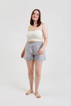 Lomandra Ethical-Cotton Pyjama Shorts - Charcoal Stripe