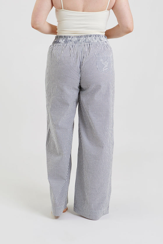 Chicory Striped Woven-Cotton Pyjama Trousers - Charcoal Stripe