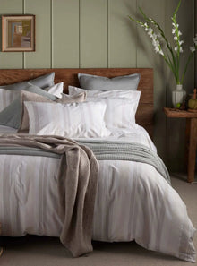  Natural Harry Stripe Brushed 100% Cotton Bed Linen The Secret Linen Store