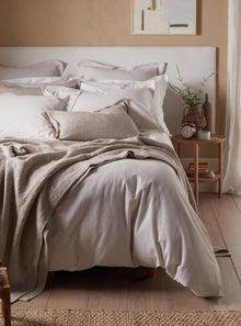  Natural Seersucker Stripe 100% Cotton Bed Linen