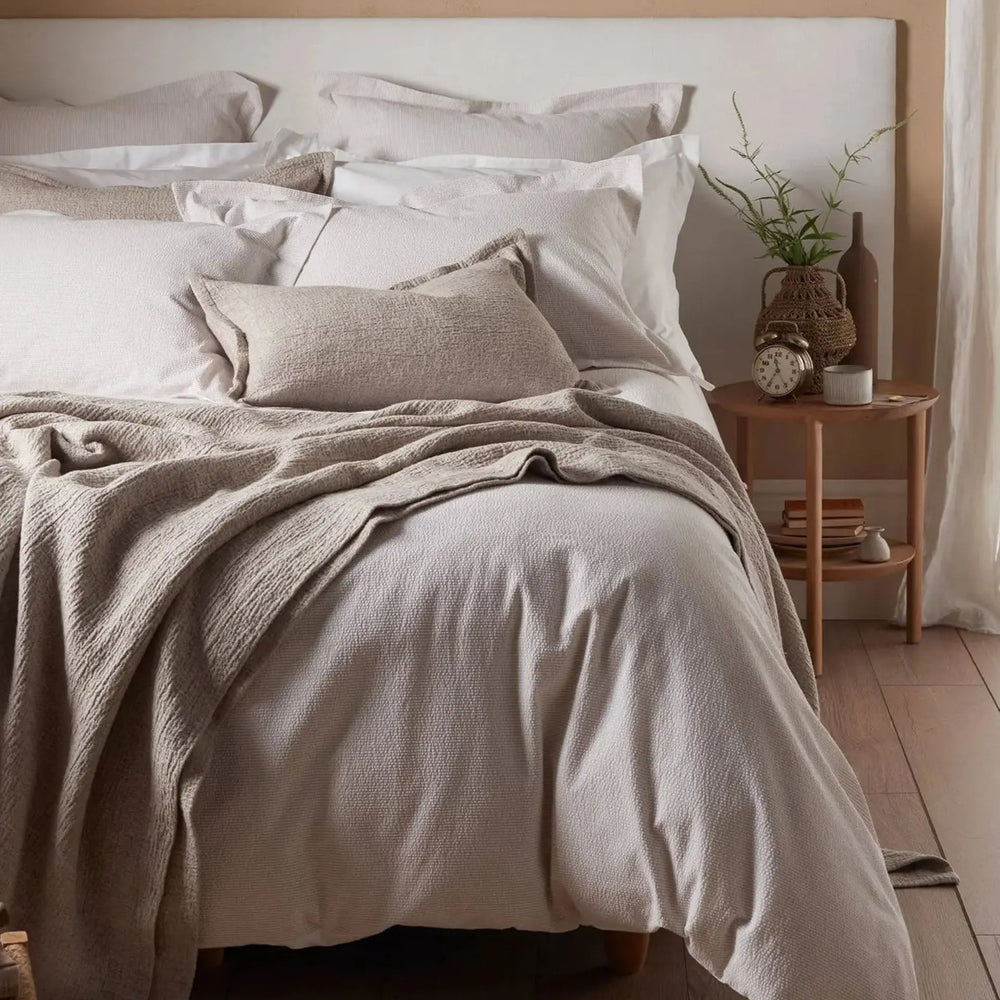 Natural Seersucker Stripe 100% Cotton Bed Linen The Secret Linen Store