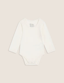  Natural White Baby Long Sleeve Bamboo Bodysuit Boody