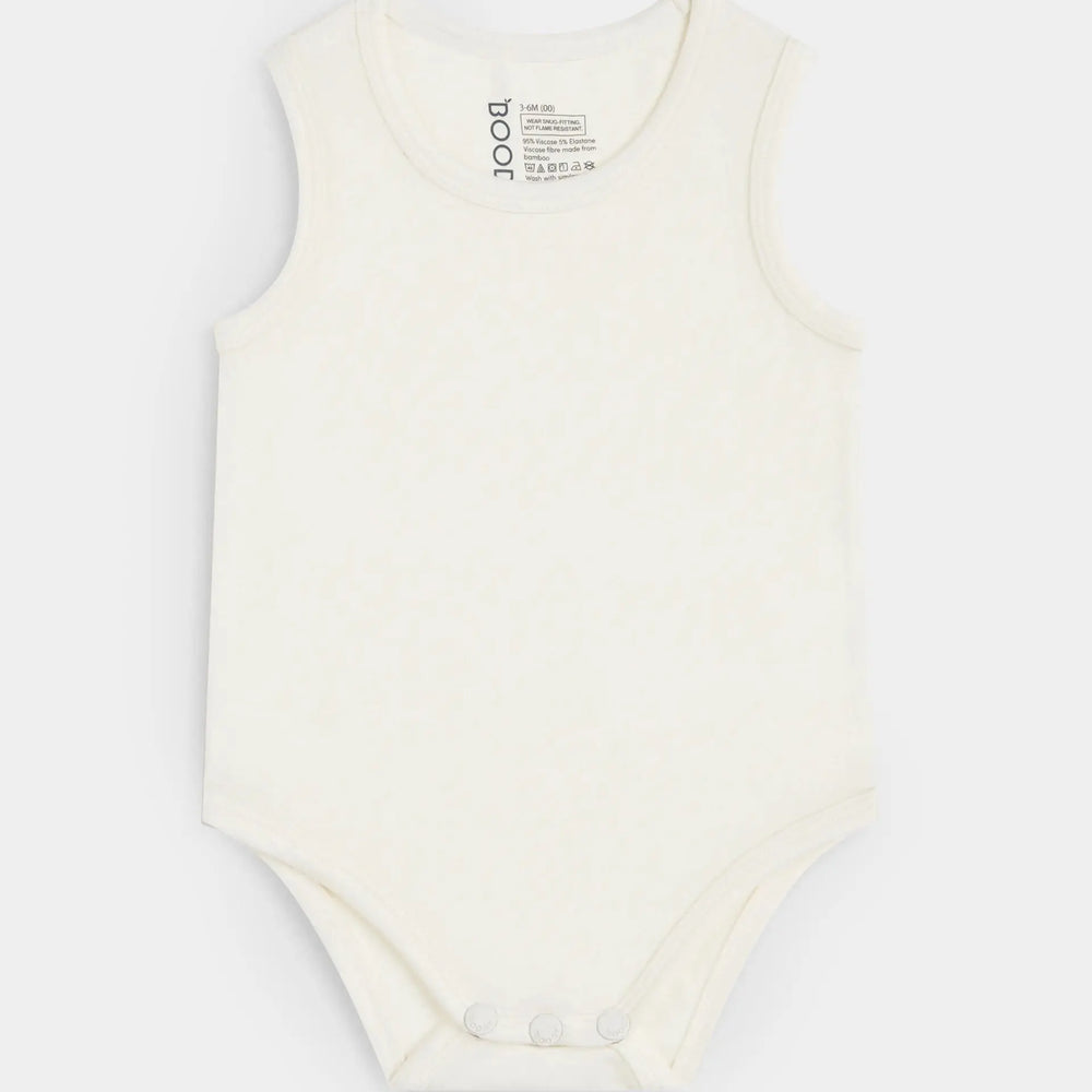 Natural White Baby Long Sleeve Bamboo Bodysuit Boody