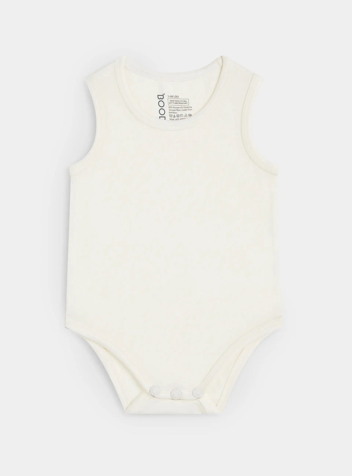 Natural White Baby Long Sleeve Bamboo Bodysuit Boody