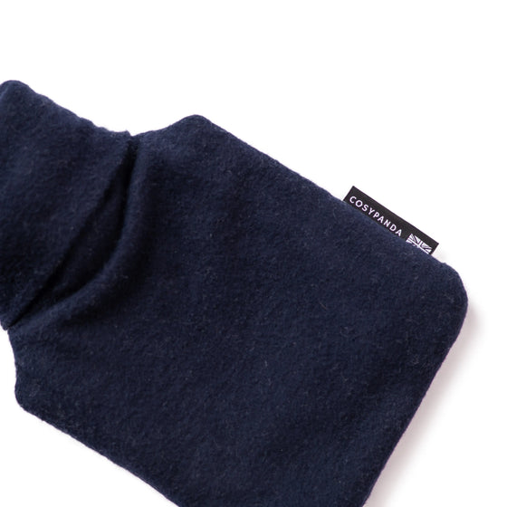 Navy Blue Cotton 1L Hot Water Bottle CosyPanda