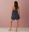 Navy Blue Evie 100% Linen Shorts The Secret Linen Store