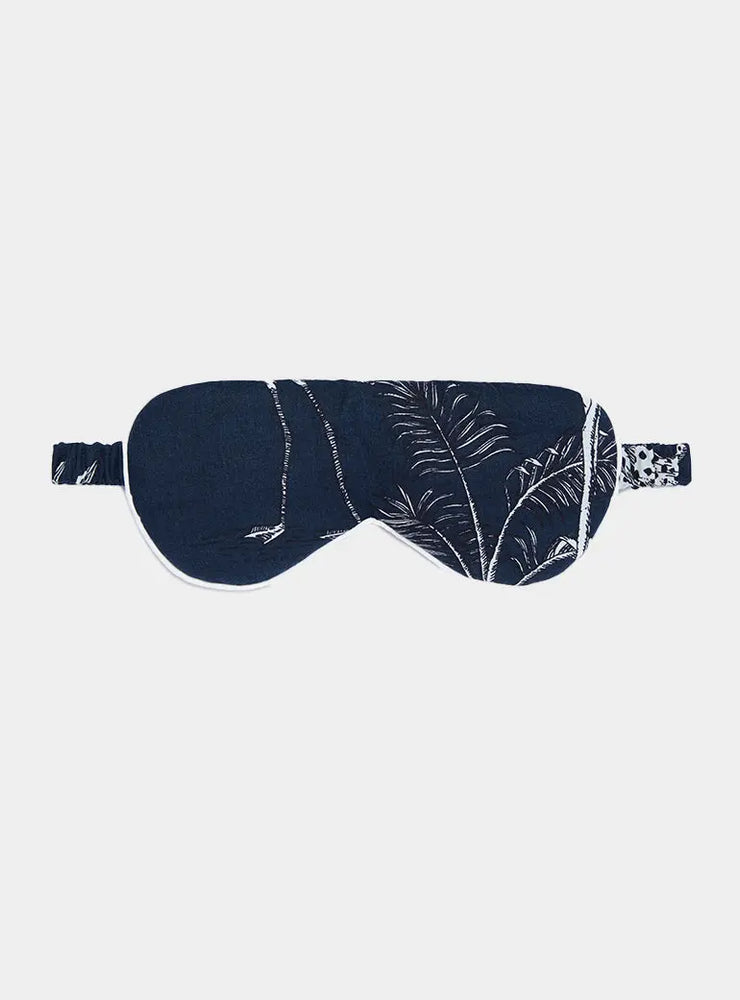 Navy Botanical Jungle Organic Cotton Sleep Mask Myza