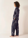 Navy Botanical Jungle Women's Long Sleeve Organic Cotton Pyjama Trouser Set Myza