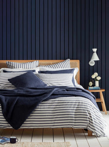  Navy Coastal Stripe 100% Cotton Bed Linen The Secret Linen Store