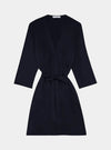 Navy Drape Bamboo Women's Robe Made Wright London