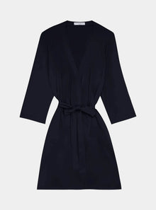  Navy Drape Bamboo Women's Robe Made Wright London