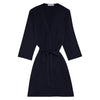 Navy Drape Bamboo Women's Robe Made Wright London