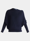 Navy Draped Knitted Jumper Paisie